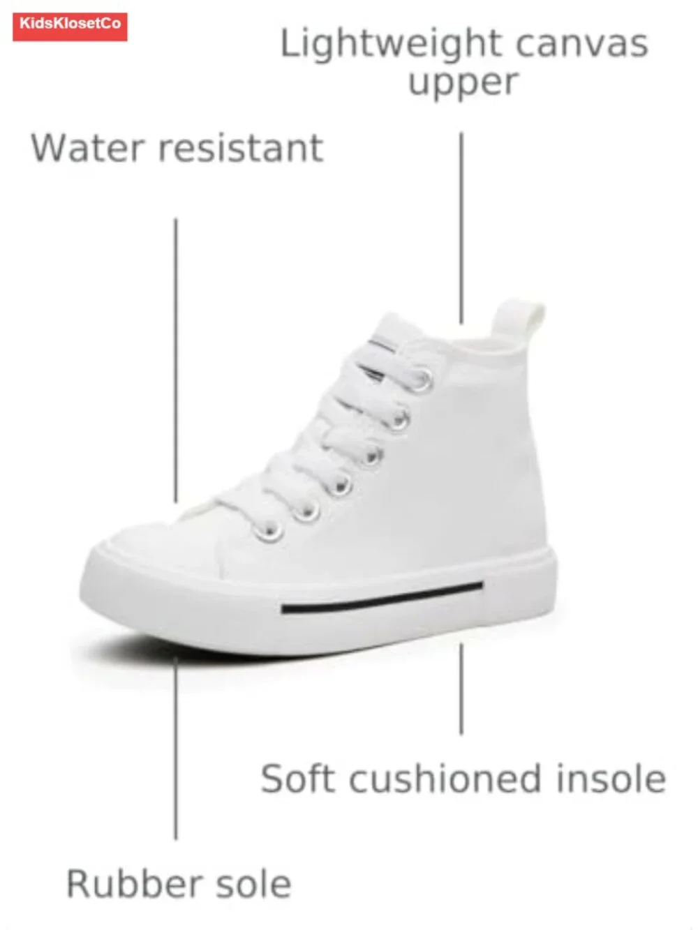Kids High Top Canvas Sneakers Easy On Off Hook Loop Non Slip Toddler Boys Girls